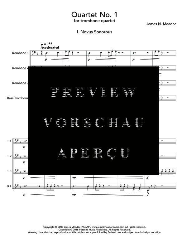 Product gallery: Page 5 of 11 Quartet No. 1, , (Trombone quartet)