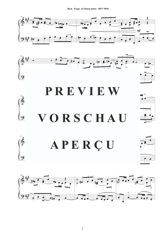 Produktgalerie: Seite 3 von 7 Fuge in Fis-Moll BWV 883b, , Klavier Solo
