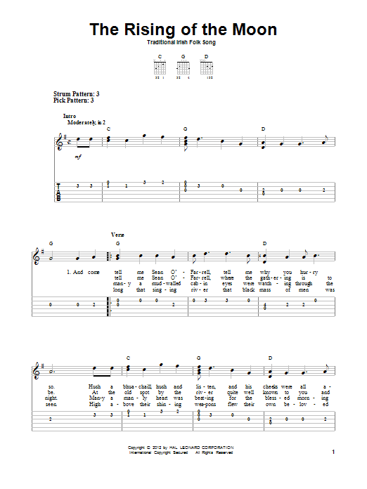 Product gallery: Page 1 of 1 The Rising Of The Moon, Traditional Irish Folk Song