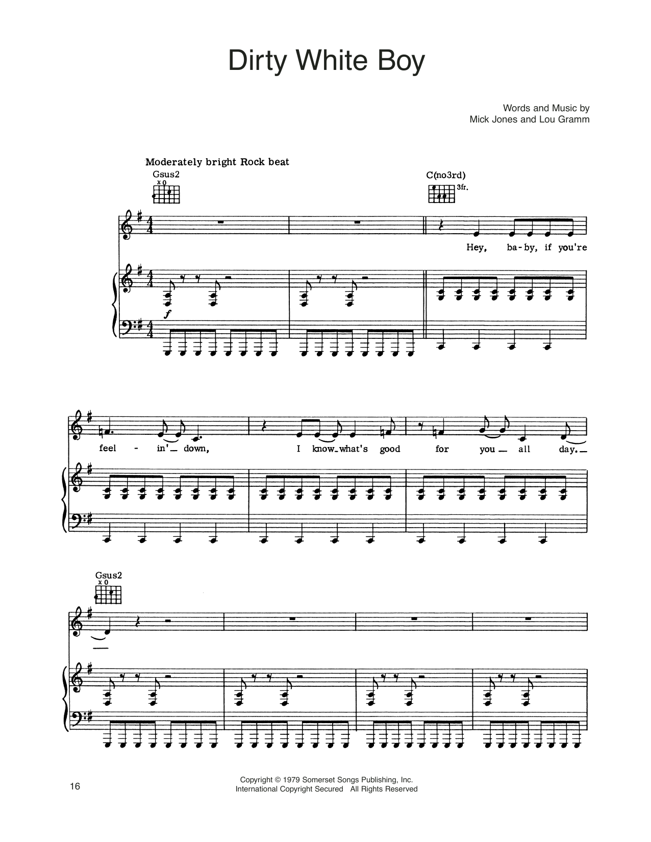 Produktgalerie: Seite 1 von 1 Dirty White Boy, Foreigner, Gesang, Gitarre, Klavier