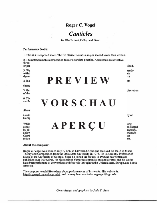 Product gallery: Page 3 of 21 Canticles , , (clarinet, cello and piano)