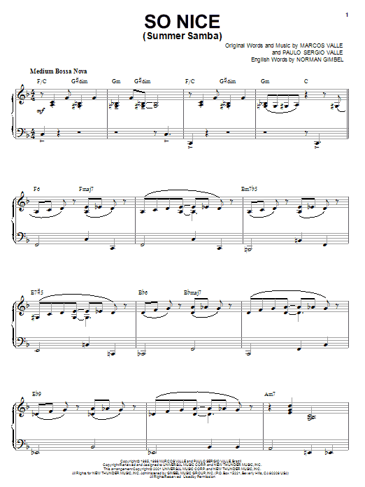 Product gallery: Page 1 of 1 So Nice (Summer Samba) [Jazz version] (arr. Brent Edstrom), Marcos Valle