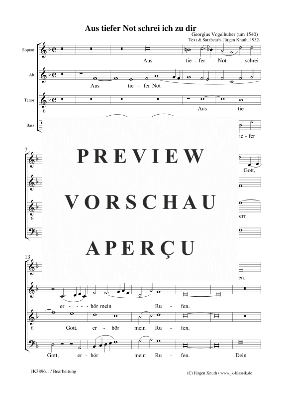gallery: Aus tiefer Not schrei ich zu dir, , (Gemischter Chor)