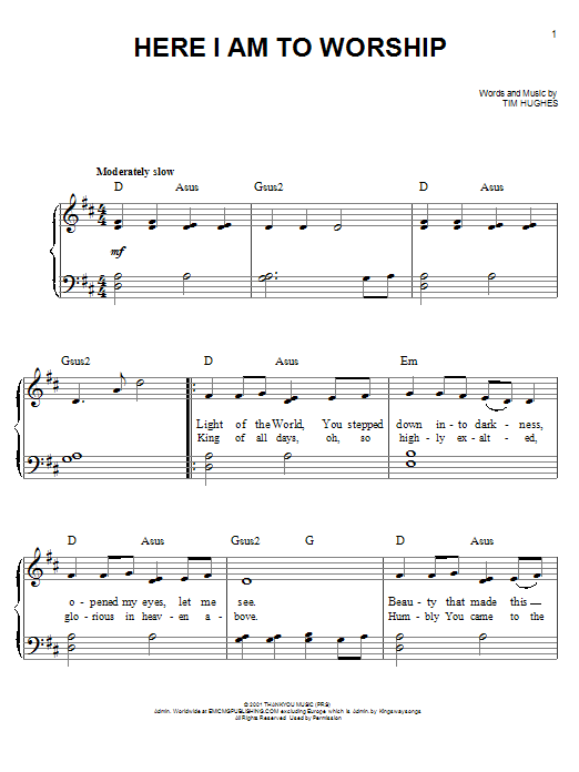 Produktgalerie: Seite 1 von 1 Here I Am To Worship, Tim Hughes, Klavier