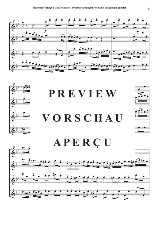Product gallery: Page 6 of 21 Overture to Guilio Cesare , , (Saxophone Quartet SATB)