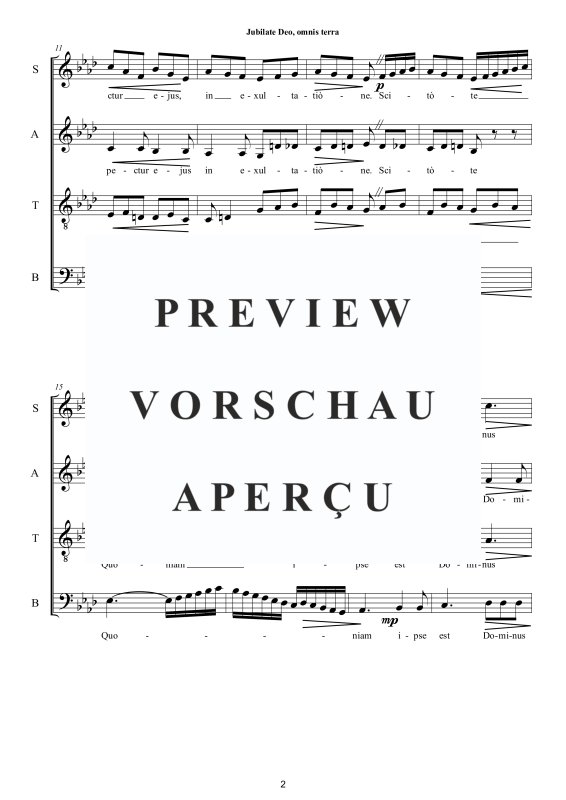 Produktgalerie: Seite 3 von 11 Jubilate Deo, omnis terra, , Oster Motette für Gemischter Chor