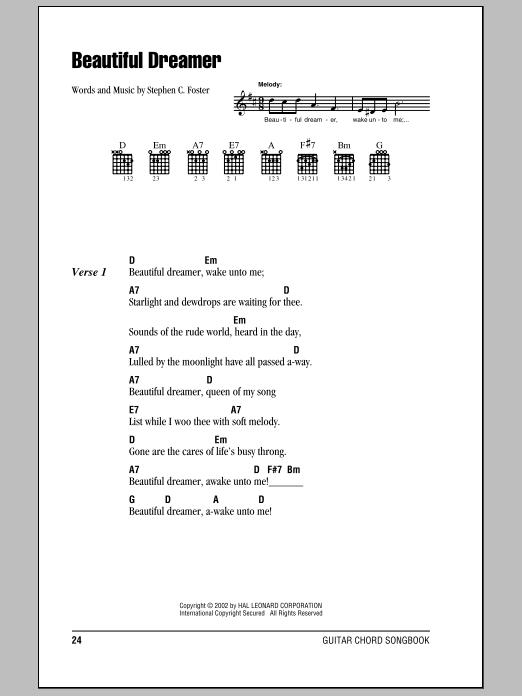 Produktgalerie: Seite 1 von 1 Beautiful Dreamer, Stephen Foster, Gitarre