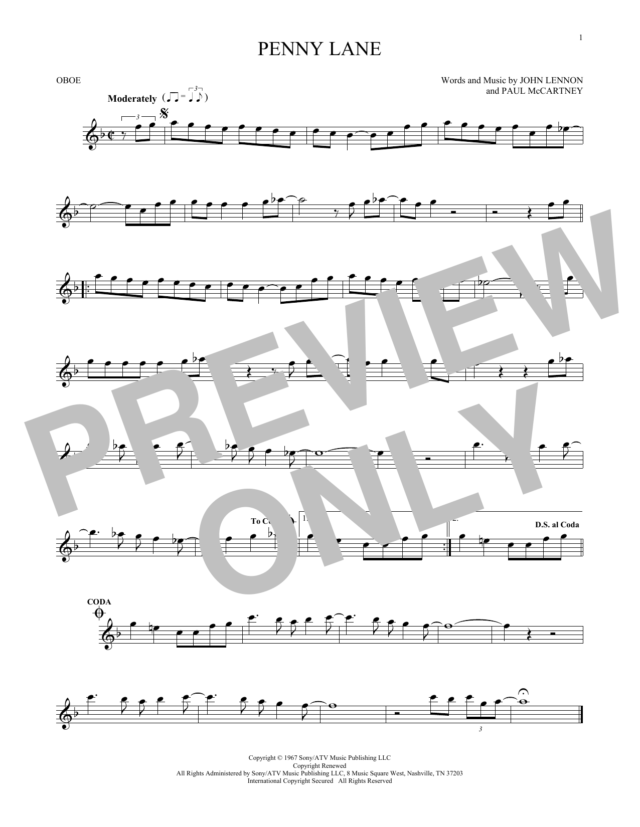Produktgalerie: Seite 1 von 1 Penny Lane, The Beatles, Oboe
