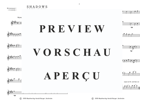 Product gallery: Page 6 of 8 Shadows (Einzelstimmen), , Mixed ensemble 2 instruments in C, 4 guitars and piano