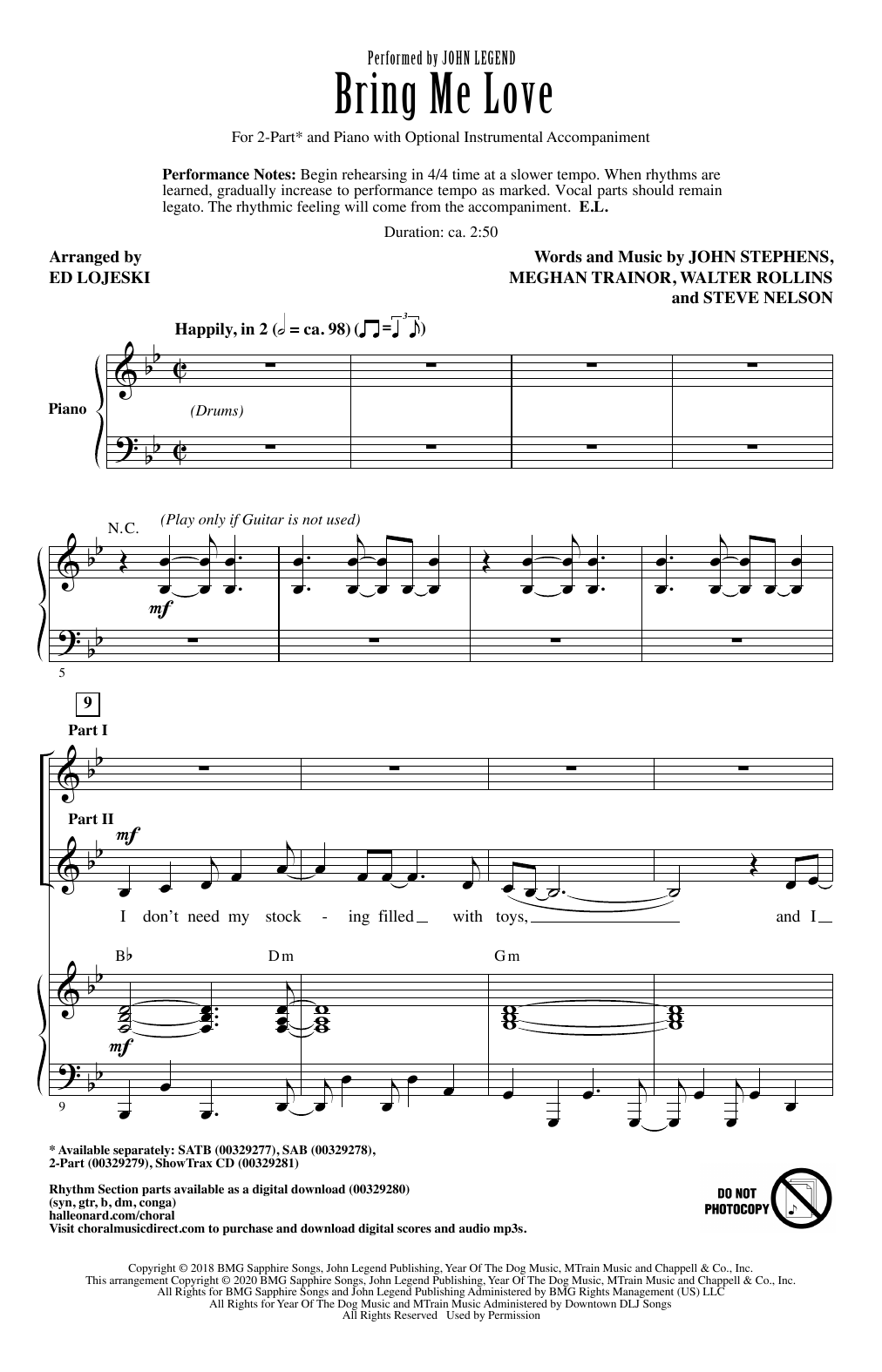 Product picture to: Bring Me Love (arr. Ed Lojeski)