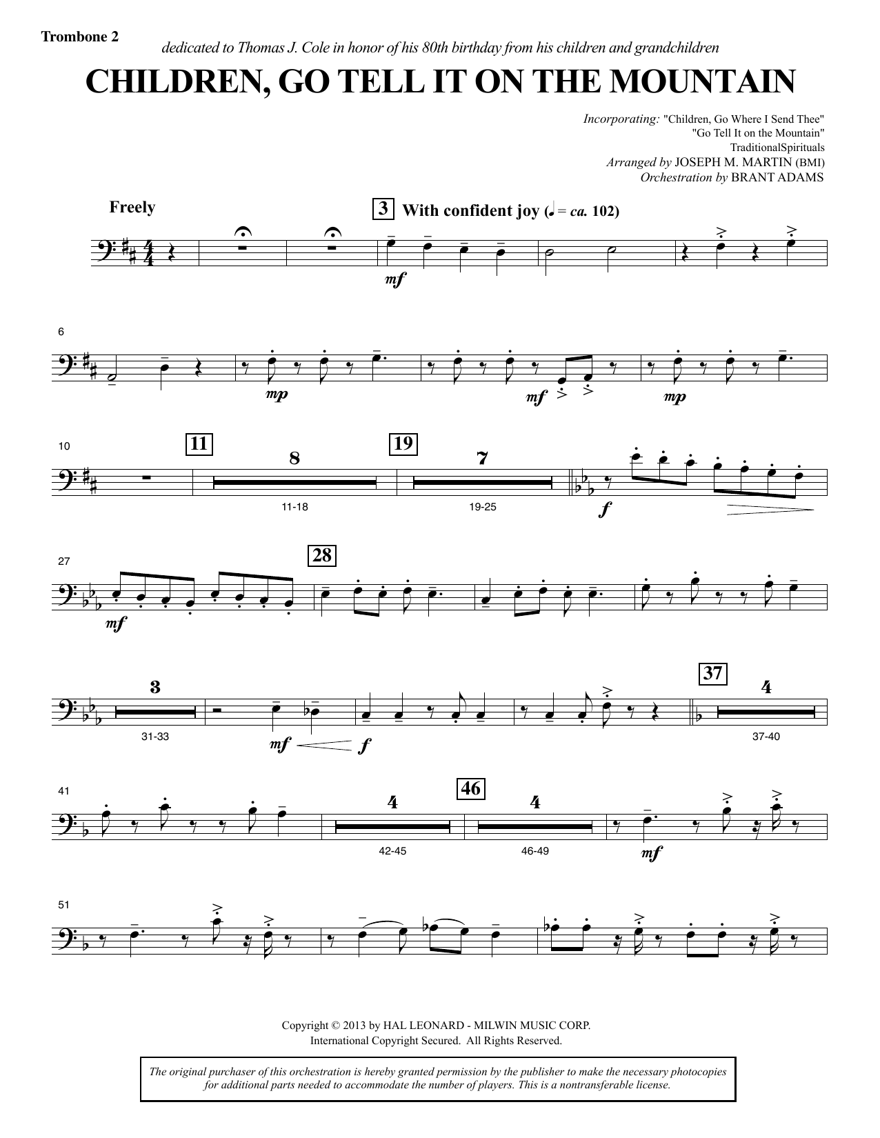 Produktbild zu: Children, Go Tell It on the Mountain - Trombone 2
