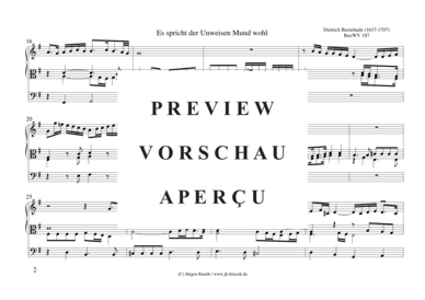 gallery: Es spricht der Unweisen Mund wohl (BuxWV 187 DIN A3) , ,  (Orgel Solo)
