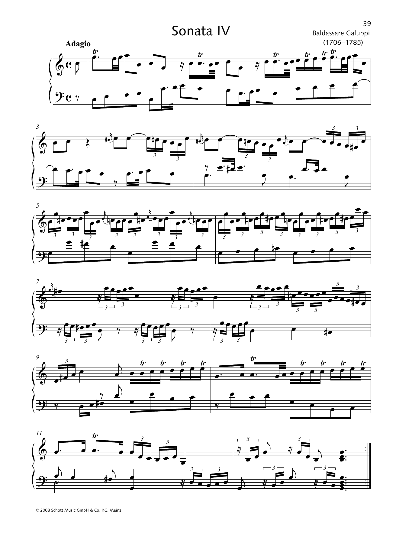Produktbild zu: Sonata IV C major