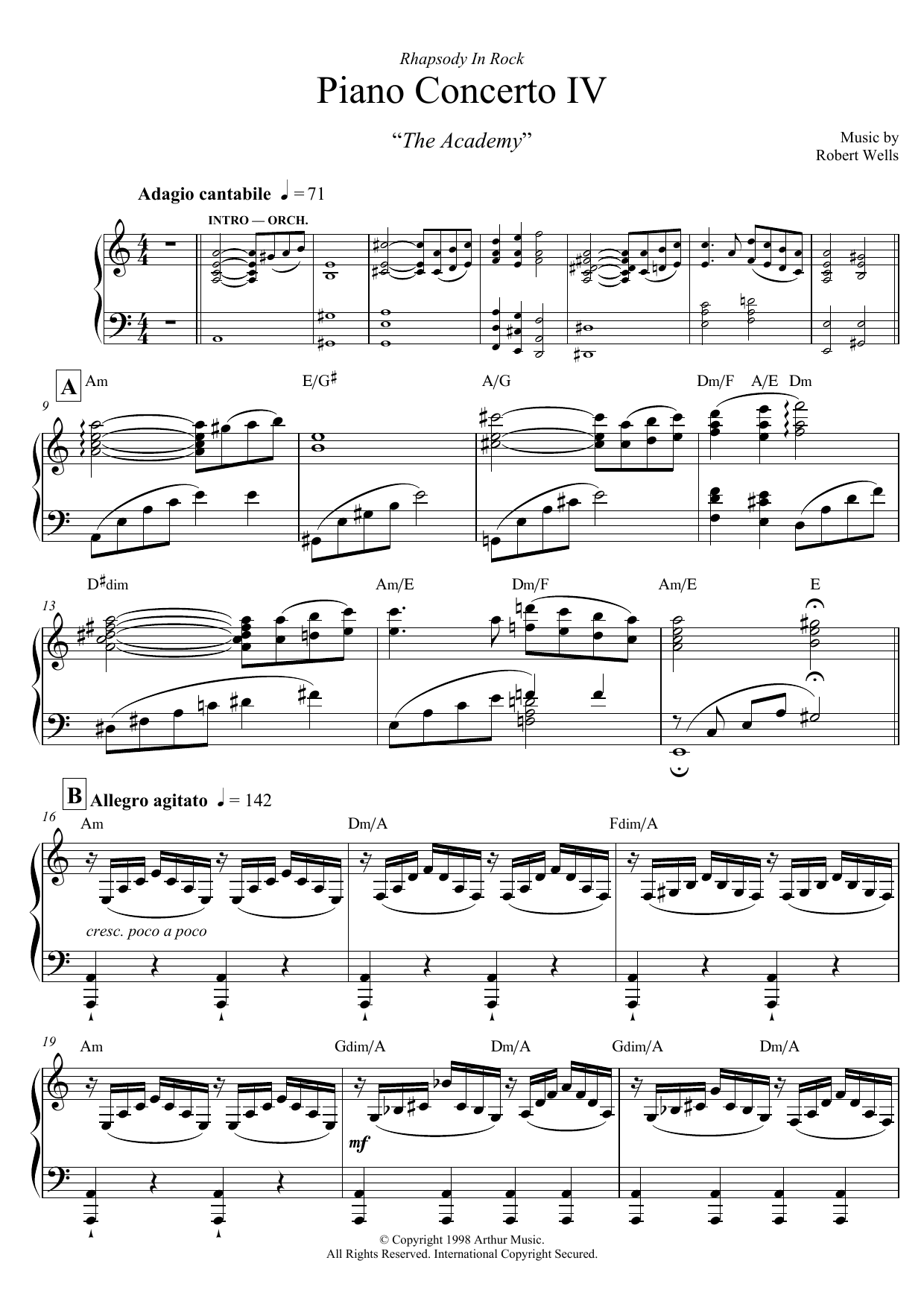 Product gallery: Page 1 of 1 Piano Concerto: IV. The Academy, Robert Wells