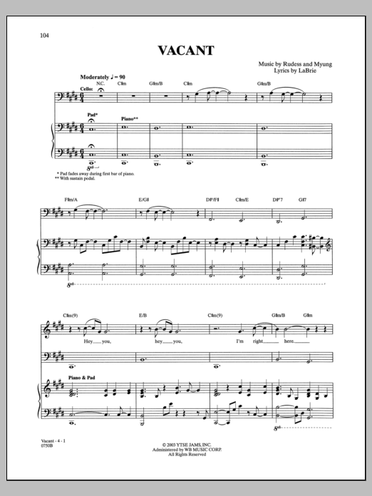 Produktgalerie: Seite 1 von 1 Vacant, Dream Theater, Gitarre