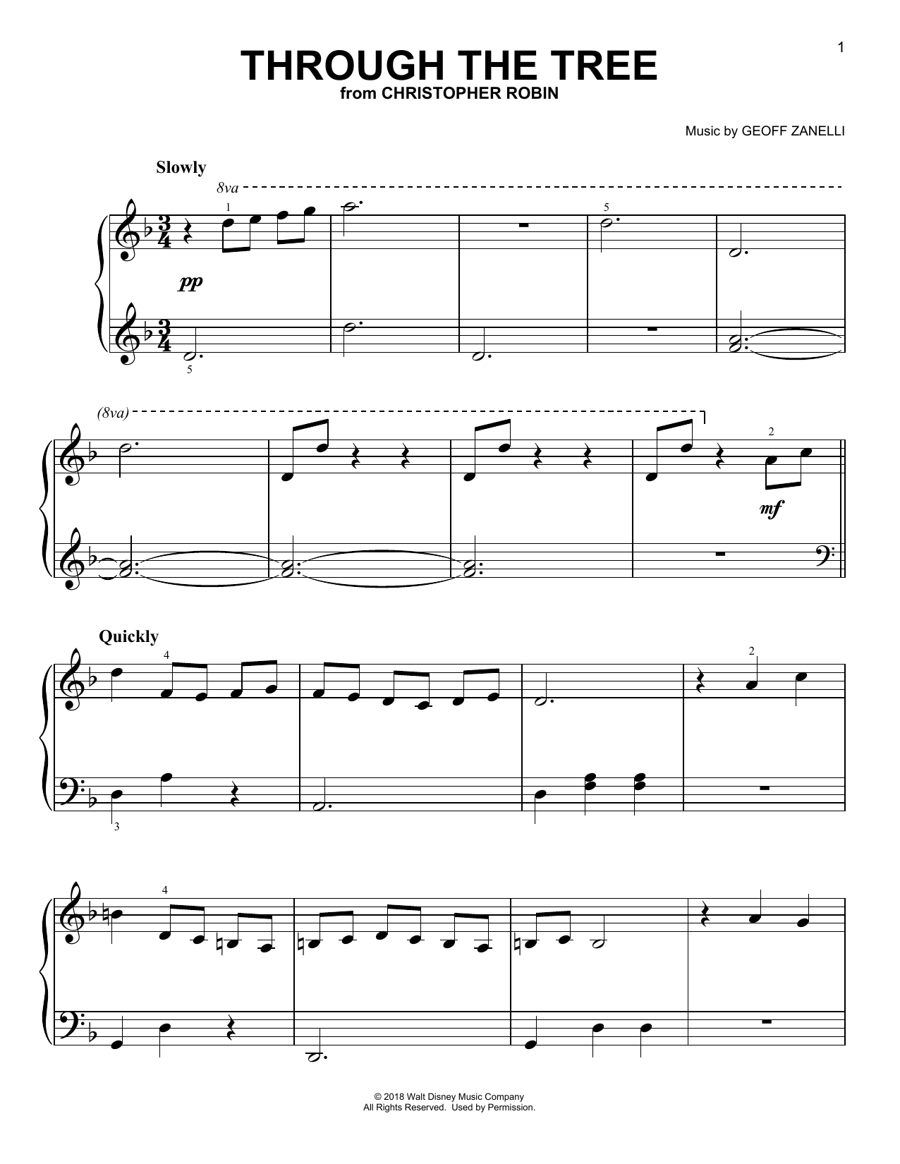 Produktbild zu: Through The Tree (from Christopher Robin)