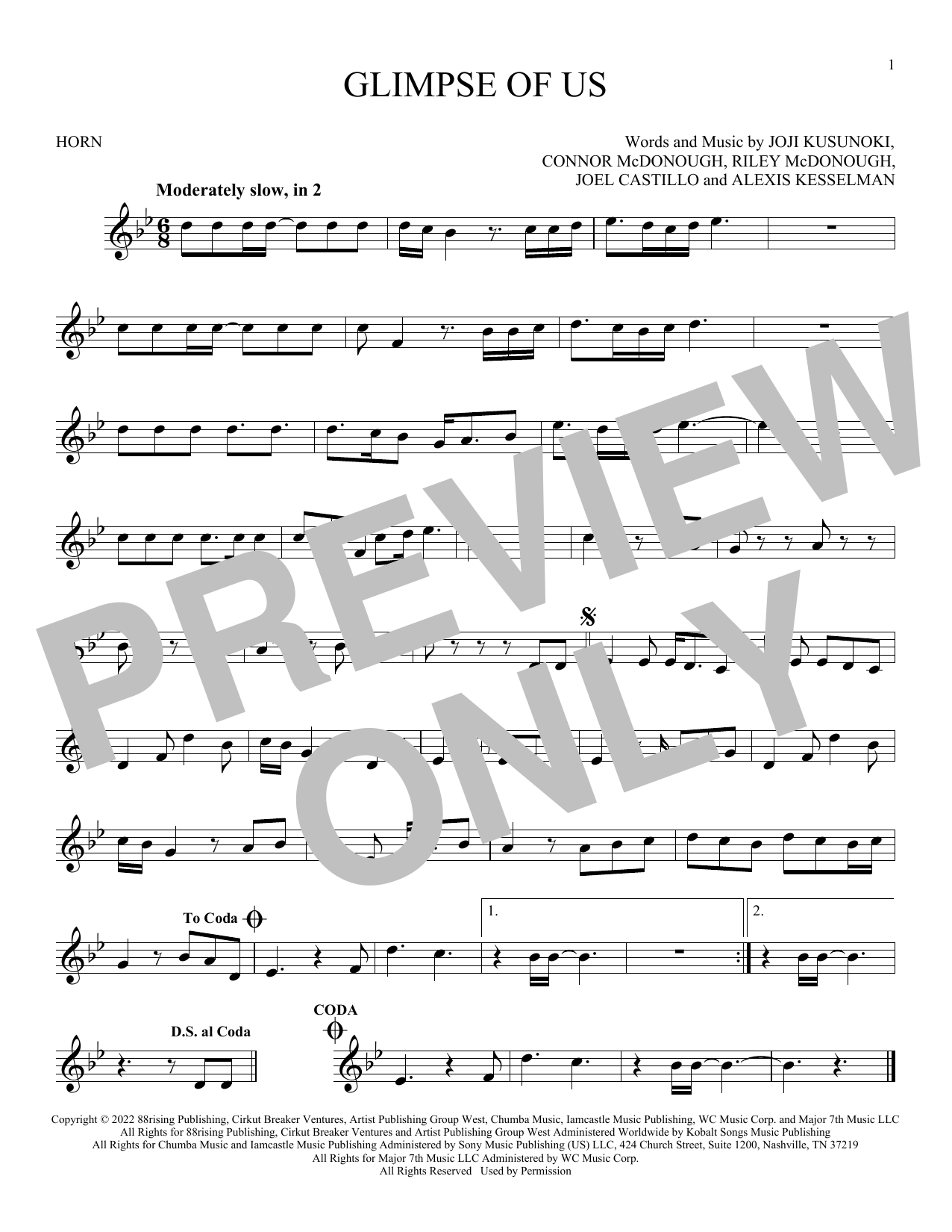 Produktgalerie: Seite 1 von 1 Glimpse Of Us, Joji, Horn