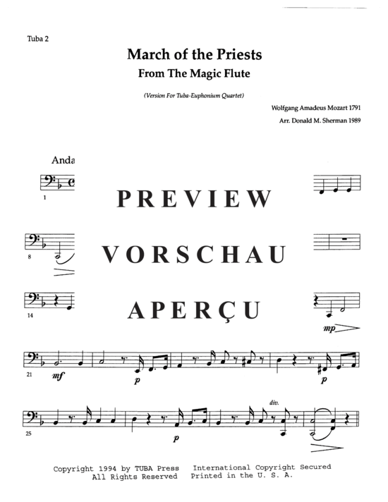 Product gallery: Page 11 of 11 March of the Priests , , (Tuba Quartett EETT)
