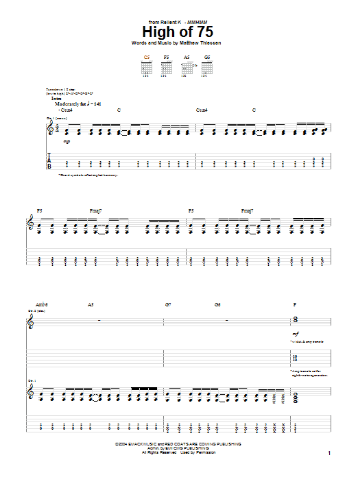 Product picture to: High Of 75 - Relient K