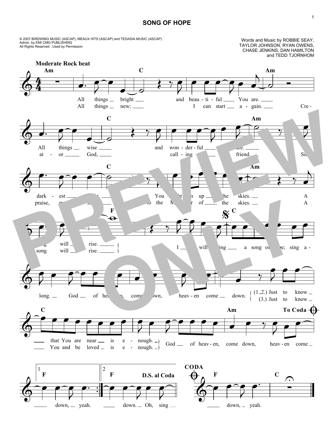 Product picture to: Song Of Hope