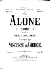 cover: Alone, Vincenzo de Giorgio