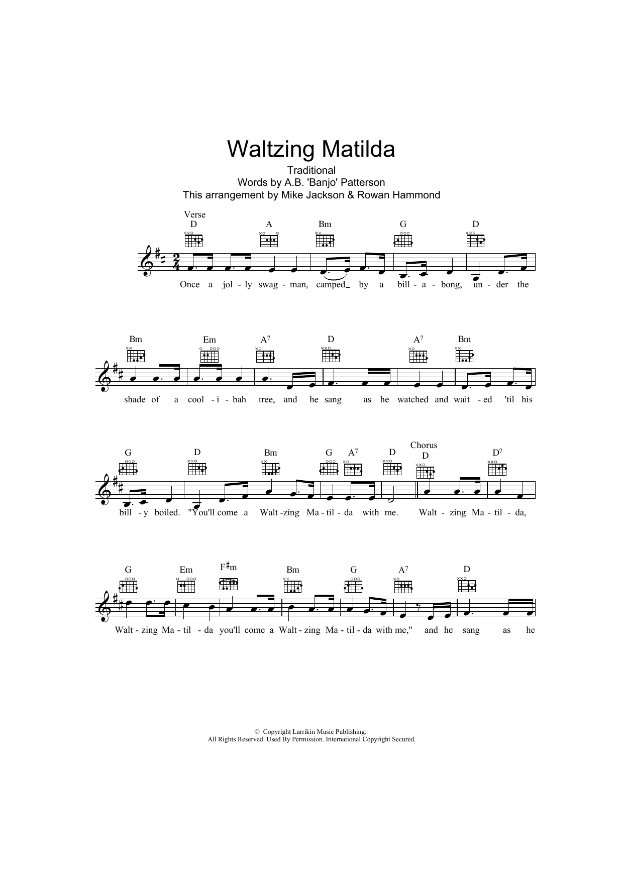 Product picture to: Waltzing Matilda
