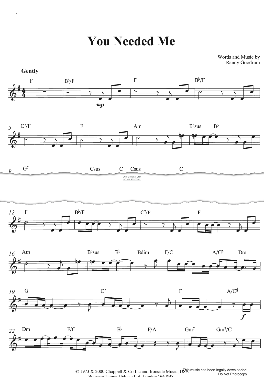 Produktgalerie: Seite 1 von 1 You Needed Me, Randy Goodrum, Trompete