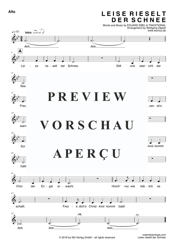 Produktgalerie: Seite 11 von 11 Leise rieselt der Schnee, , Frauenchor/Ensemble SAA und Klavier - E-Bass und Drum Set optional