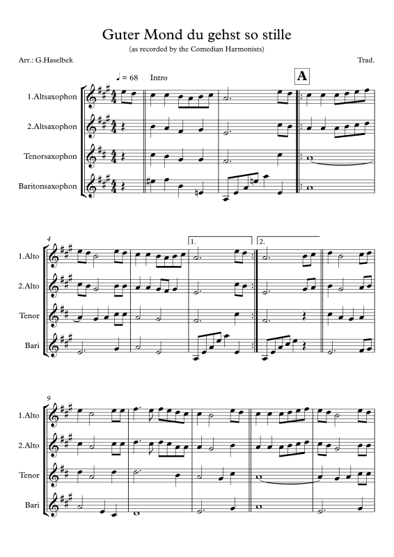 Product picture to: Guter Mond du gehst so stilleTraditional