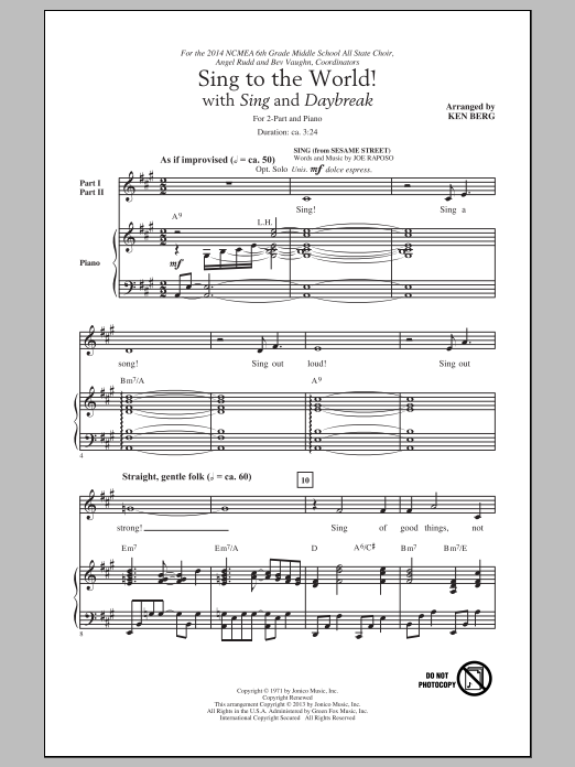 Produktbild zu: Sing To The World!