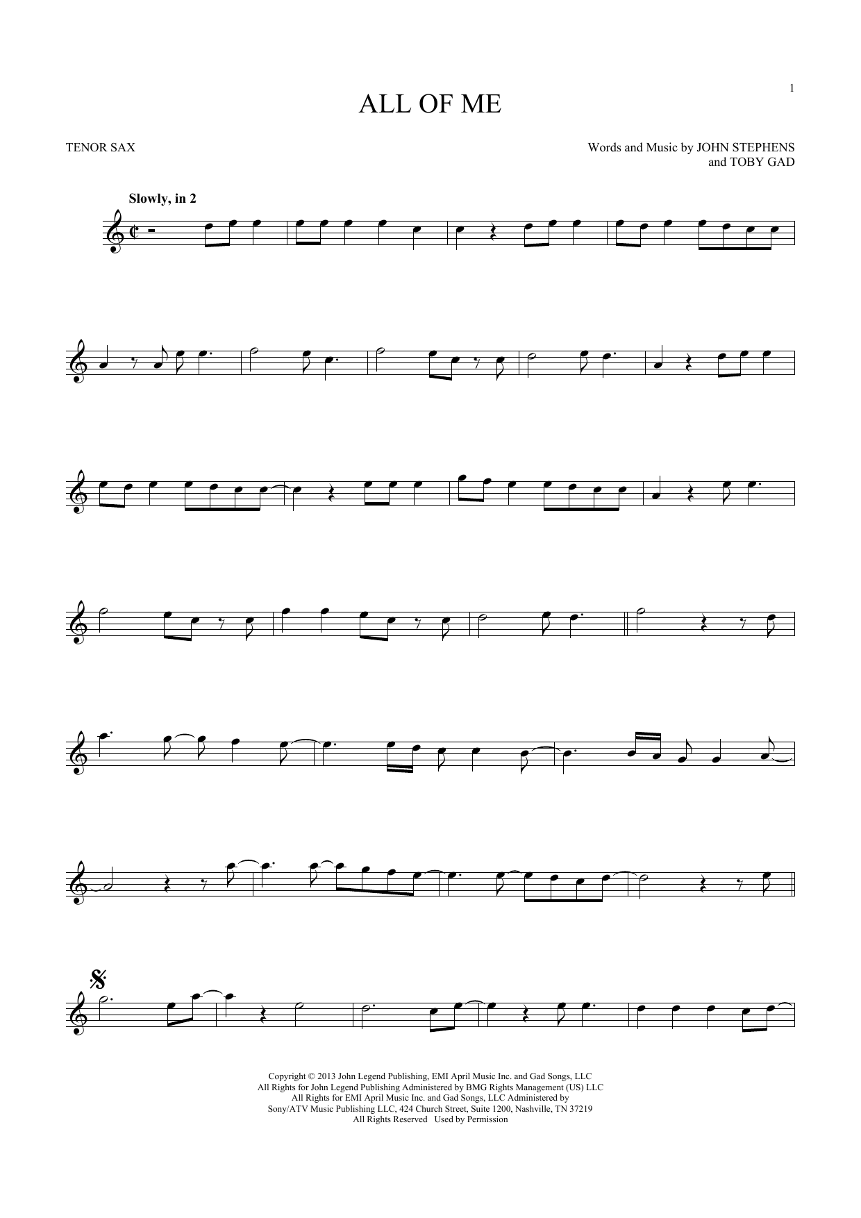 Product gallery: Page 1 of 1 All Of Me, John Legend