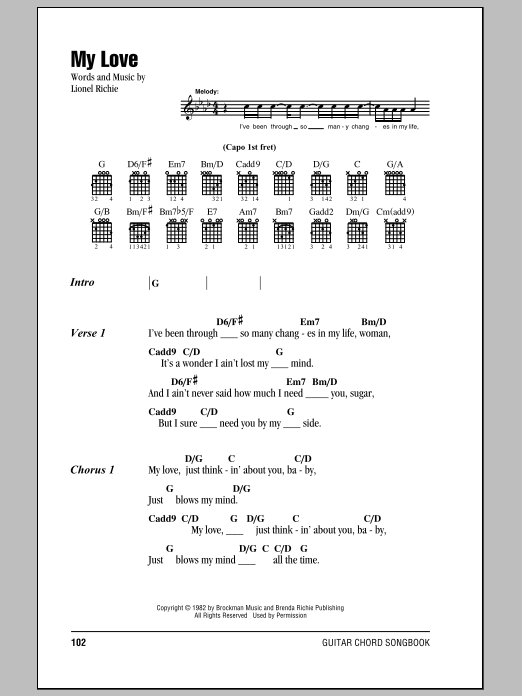 Produktgalerie: Seite 1 von 1 My Love, Lionel Richie, Gitarre