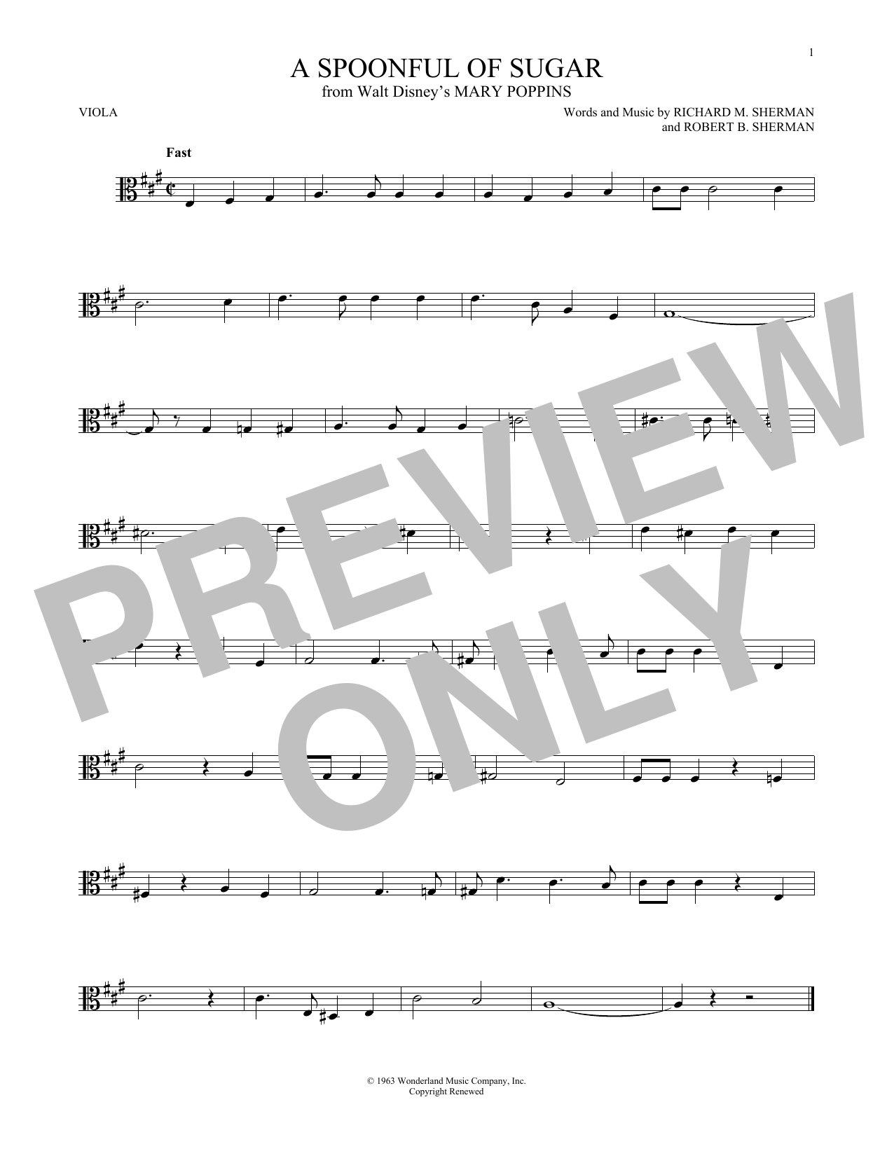 Product gallery: Page 1 of 1 A Spoonful Of Sugar (from Mary Poppins), Sherman Brothers