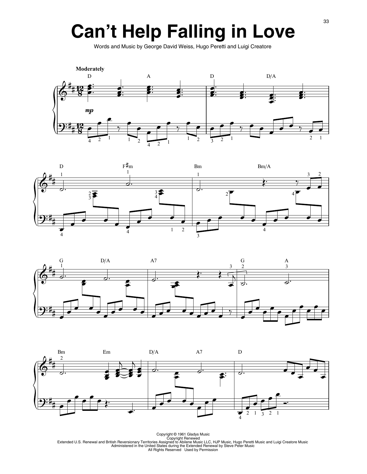 Produktgalerie: Seite 1 von 1 Can't Help Falling In Love, Elvis Presley, Harfe