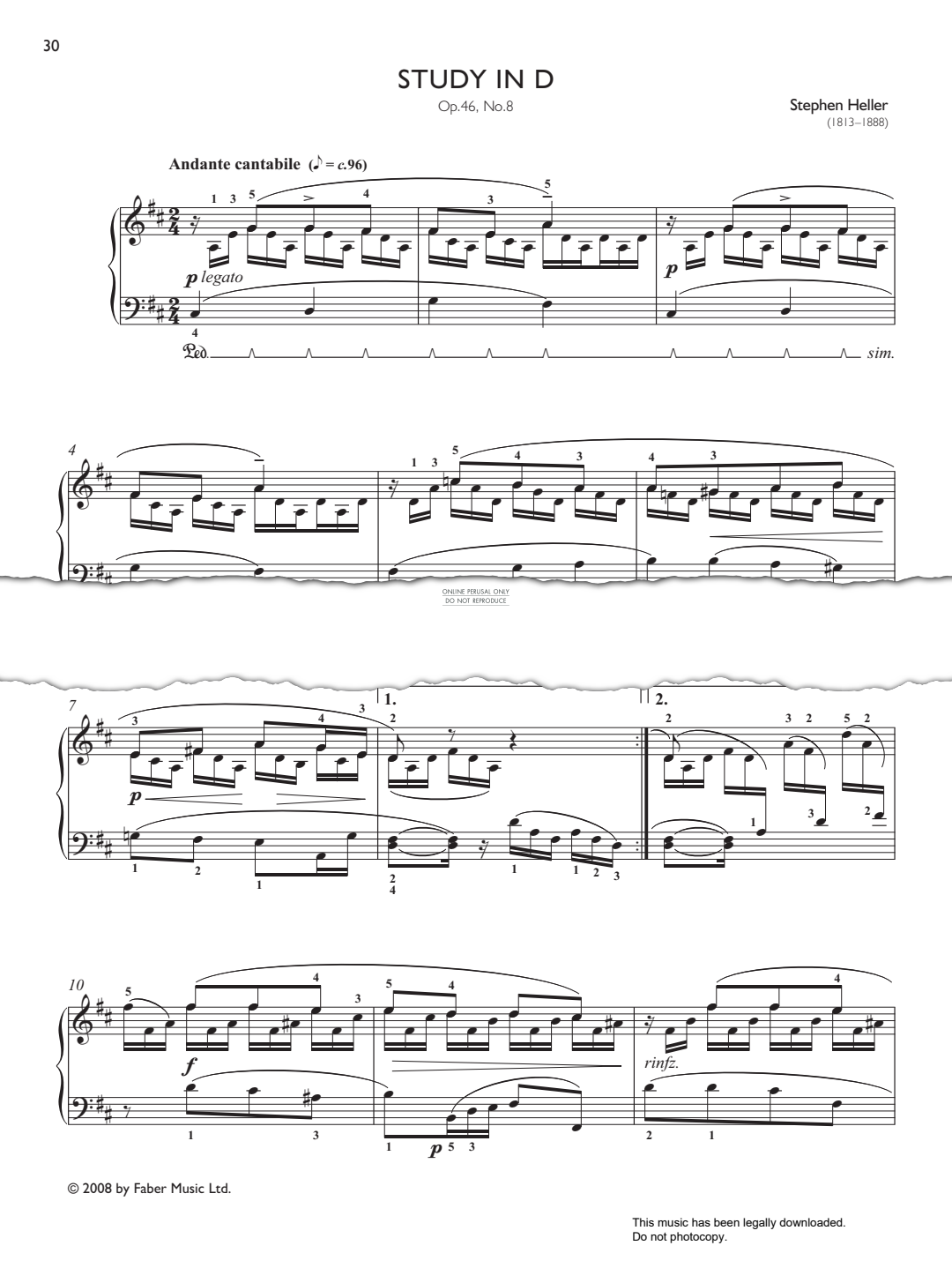 Product picture to: Study in D Op. 46, No. 8 (from Real Repertoire Studies Grades 4-6)