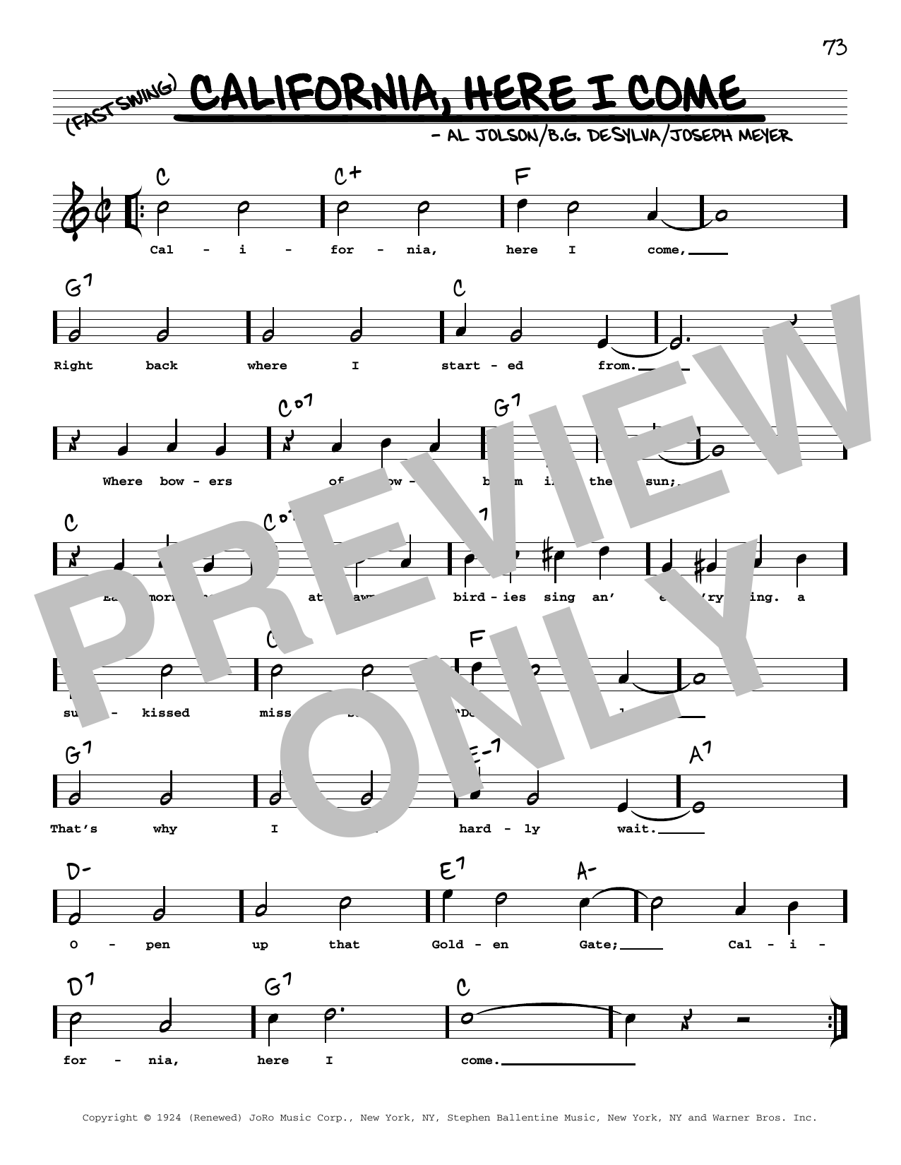Produktbild zu: California, Here I Come (arr. Robert Rawlins)