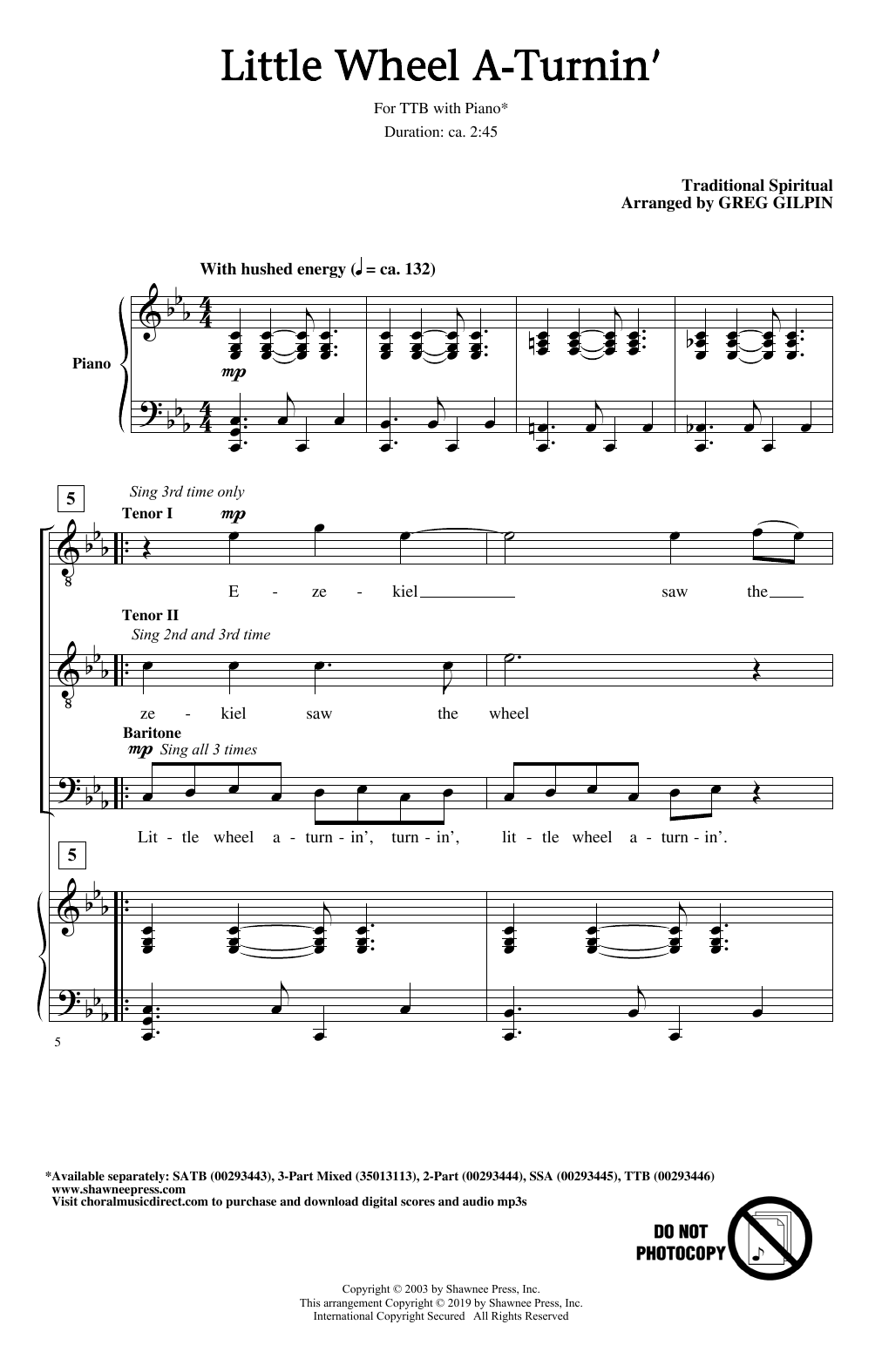 Product picture to: Little Wheel A-Turnin' (arr. Greg Gilpin)