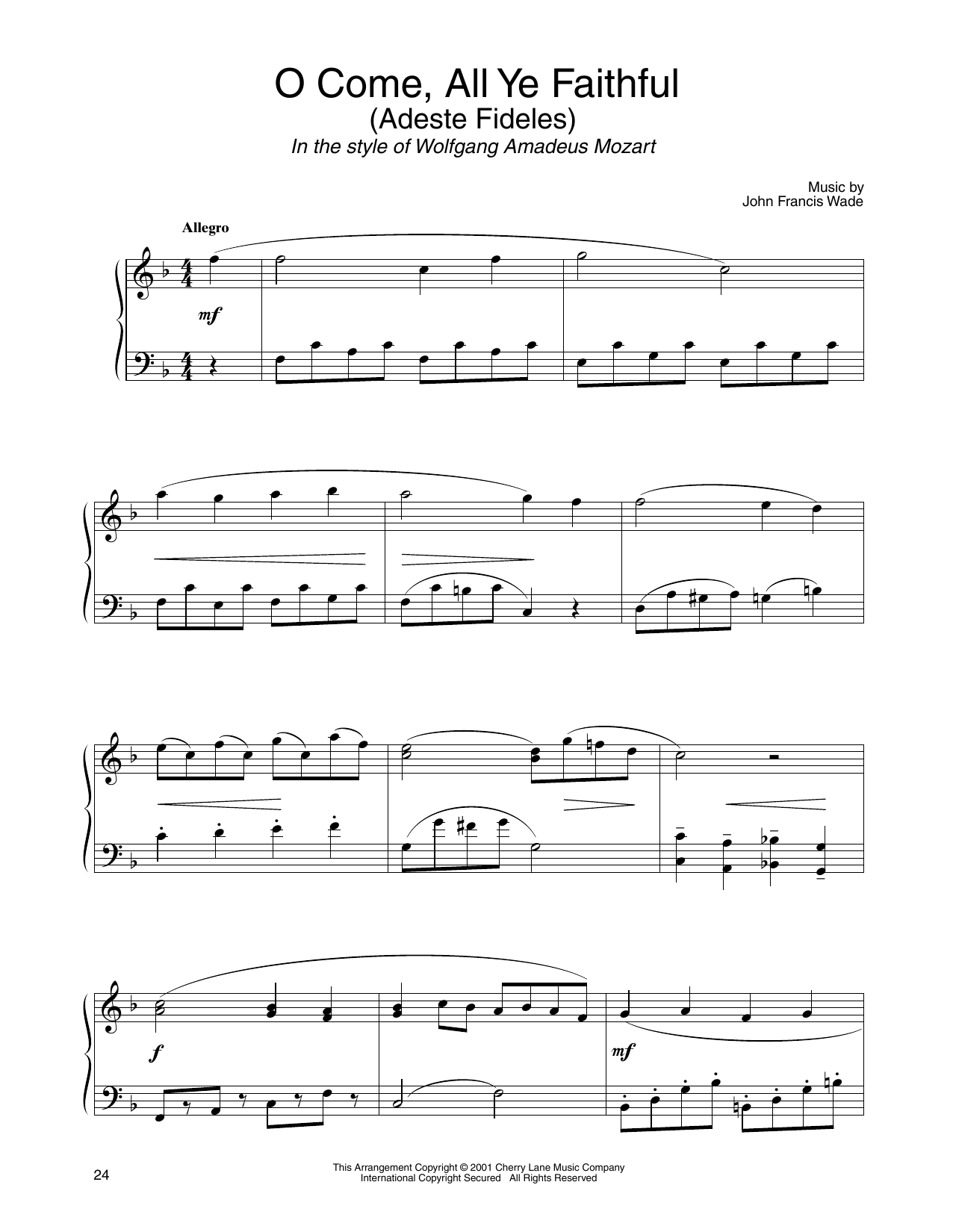 Produktbild zu: O Come, All Ye Faithful (in the style of Mozart) (arr. Carol Klose)