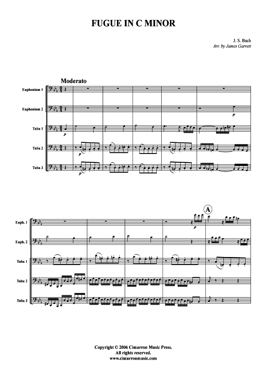 gallery: Fugue in C-Moll , , (Tuba-Ensemble: Bariton/Pos+Tuba)