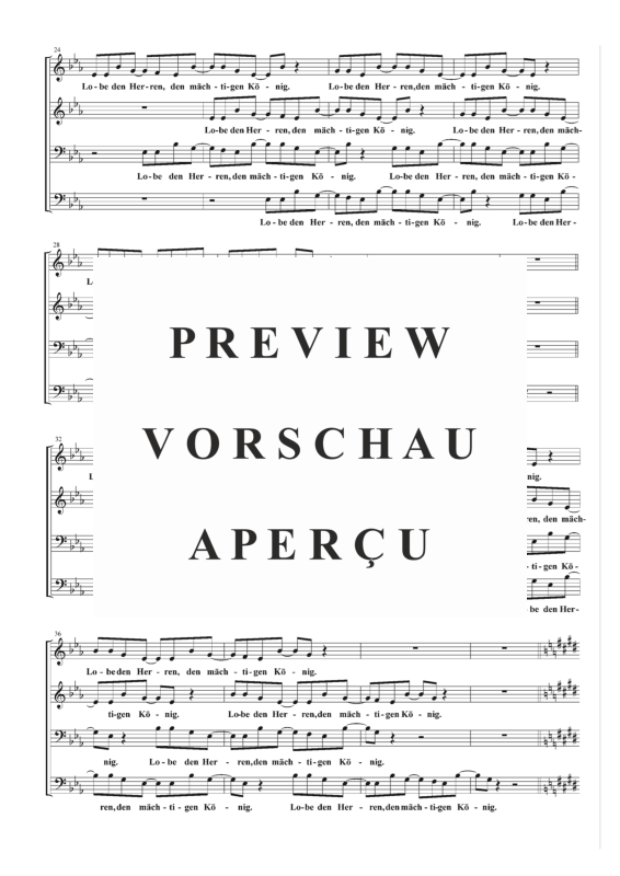 gallery: Lobe den Herren, den mächtigen König der Ehren EG 316, 317 / GL 392, , Gemischter Chor und Klavier