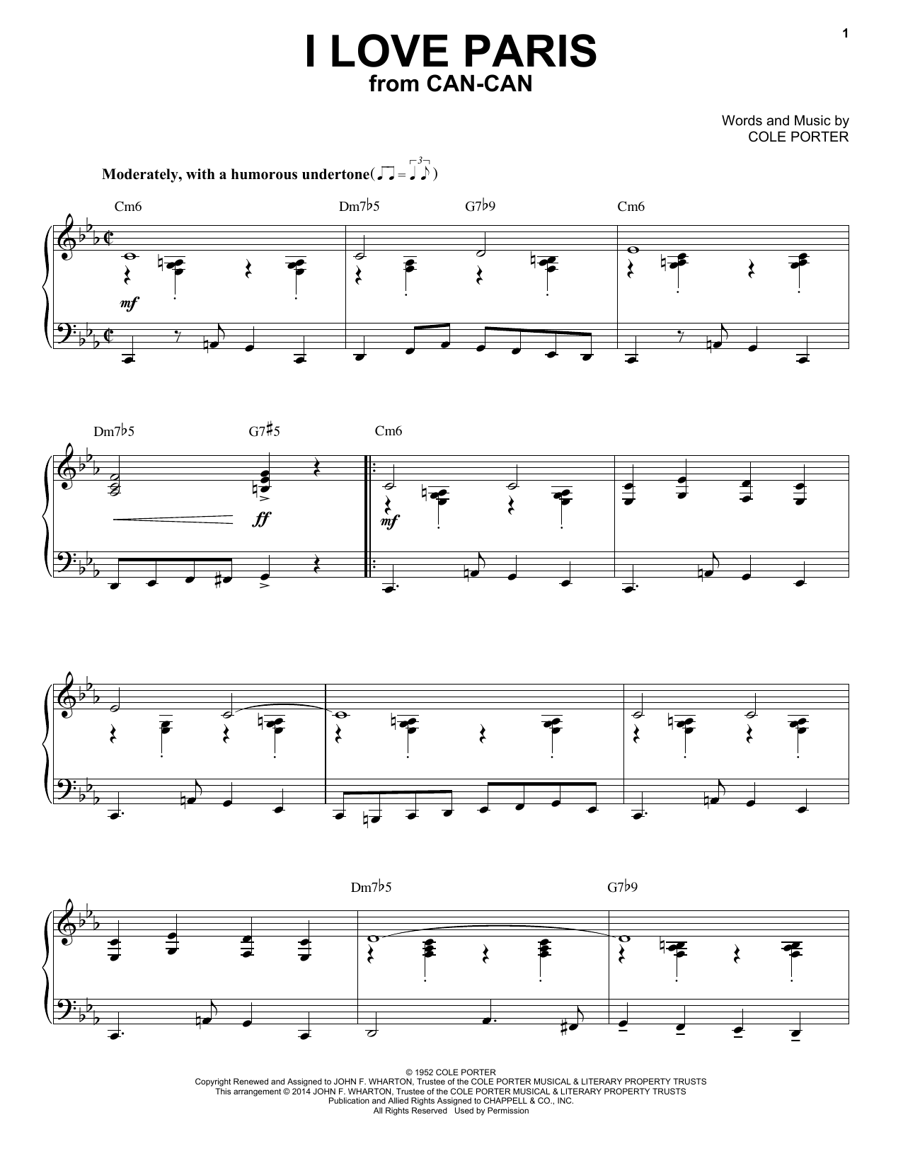 Product gallery: Page 1 of 1 I Love Paris [Jazz version] (arr. Brent Edstrom), Cole Porter