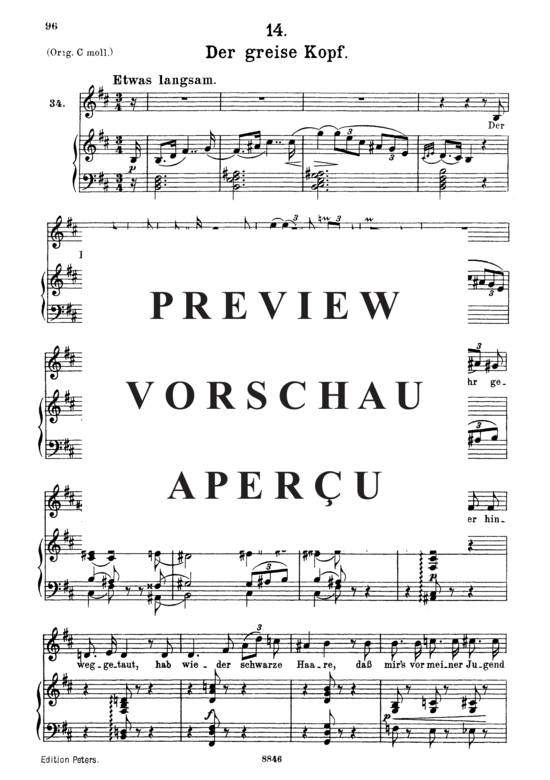 Product gallery: Page 2 of 3 Der greise Kopf D.911-14 (Winterreise), , Medium Voice and Piano