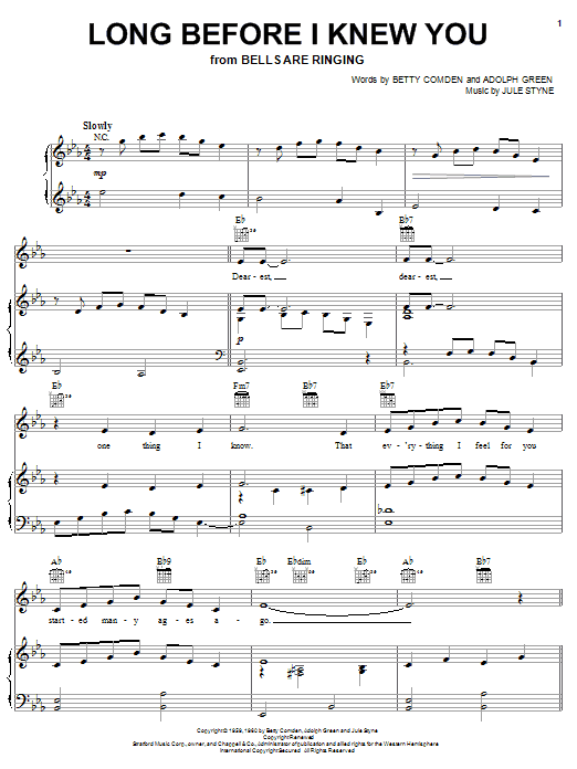 Produktgalerie: Seite 1 von 1 Long Before I Knew You, Betty Comden, Gesang, Gitarre, Klavier