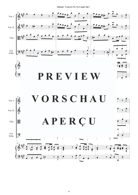 Product gallery: Page 5 of 11 Concerto No.7 in A-Dur Op.7, , String Ensemble and Harpsichord