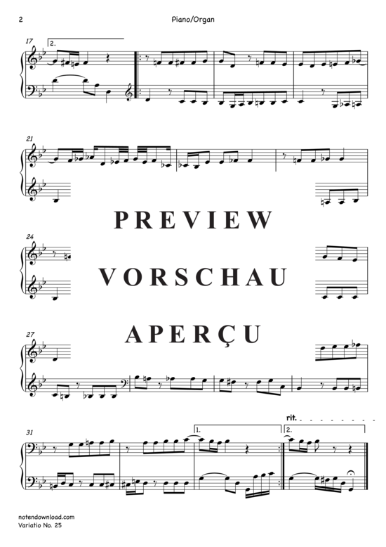 Produktgalerie: Seite 9 von 9 Variatio Nr. 25 (Goldberg-Variationen) , ,  (Horn in F + Klavier/Orgel)