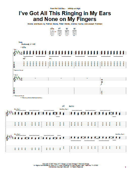 Product gallery: Page 1 of 1 I've Got All This Ringing In My Ears And None On My Fingers, Fall Out Boy