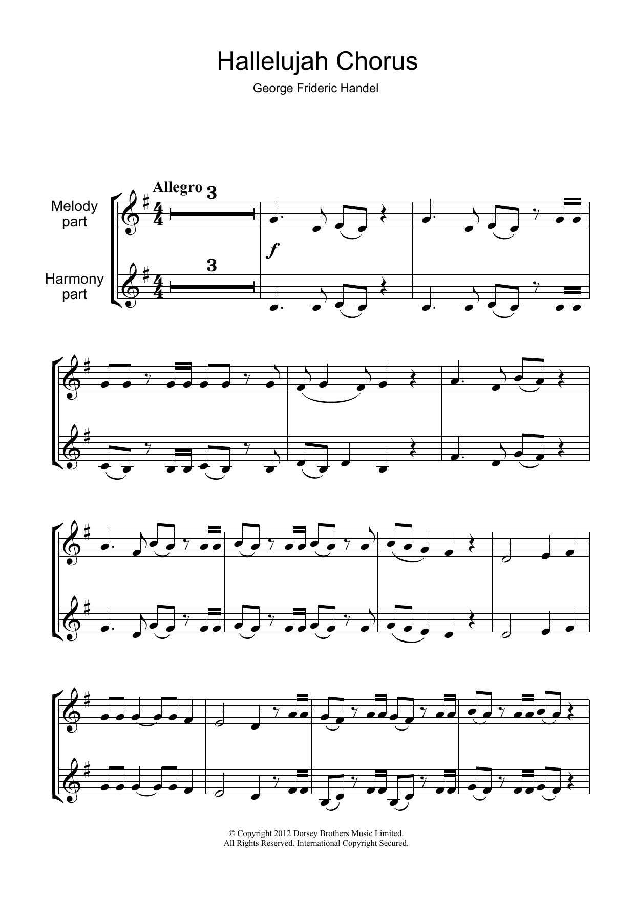 Product gallery: Page 1 of 1 Hallelujah Chorus (from The Messiah), George Frideric Handel