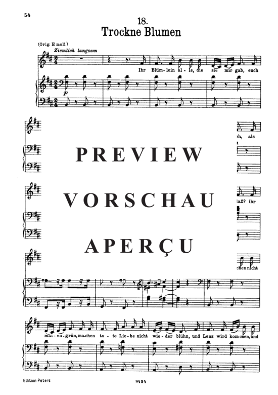 gallery: Trockne Blumen D.795-18 (Die Schöne Müllerin) , ,  (Gesang tief + Klavier)