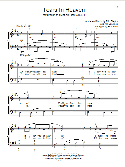Product gallery: Page 1 of 1 Tears In Heaven, Eric Clapton