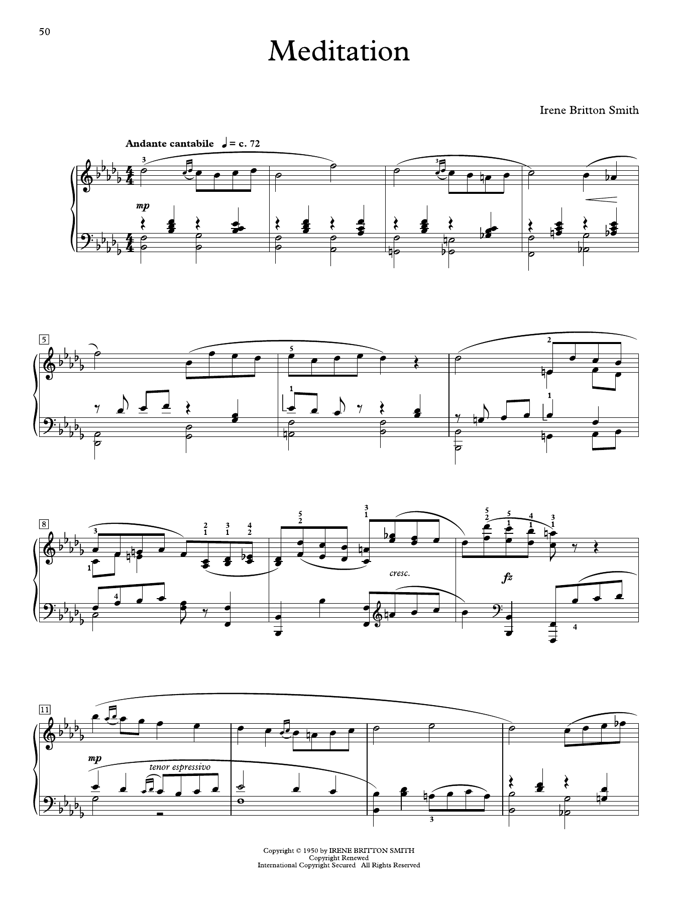 Produktgalerie: Seite 1 von 1 Meditation, Irene Britton Smith, Klavier